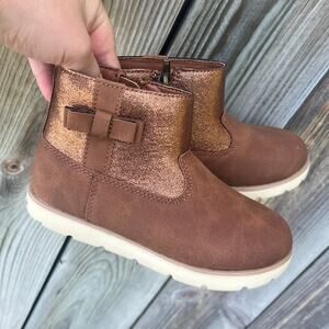 Stride Rite Toddler Girls Avalon Boots Size 11M Brown Glitter Bow New